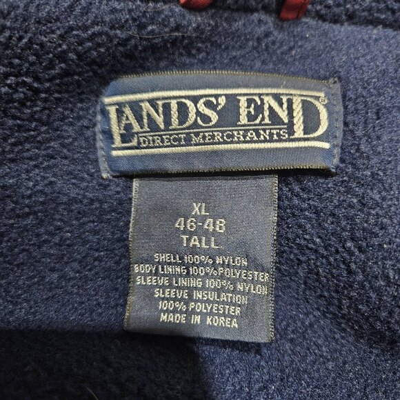 Vintage Lands End Jacket Mens XL Tall Red Blue Polartec Fleece Lined Zip 90s - Picture 8 of 12